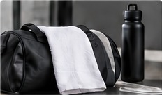 Illustrative gym towel lifestyle photograph