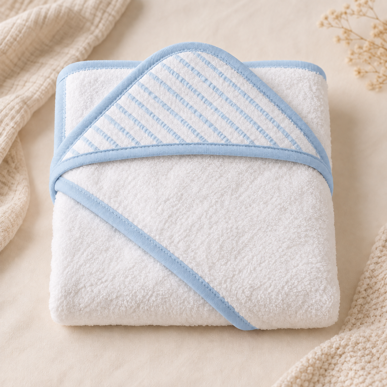 Baby Wrap Towel in Powder blue