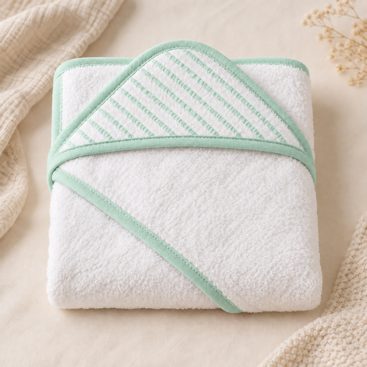 Baby Wrap Towel in Mint green