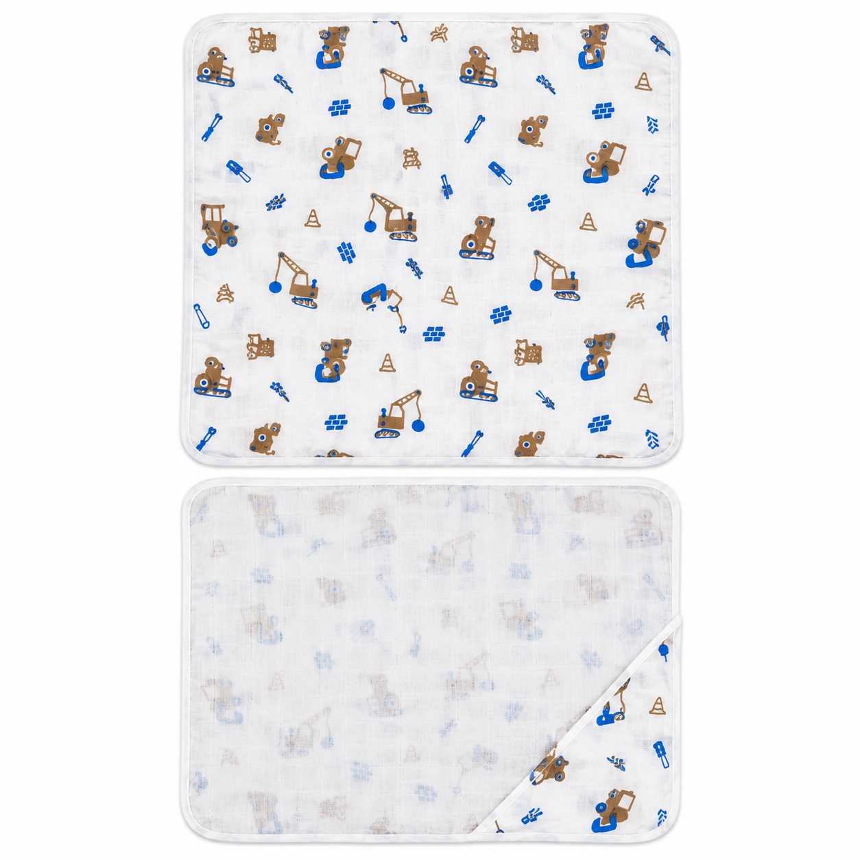 Muslin Cap Towel in Construction Print